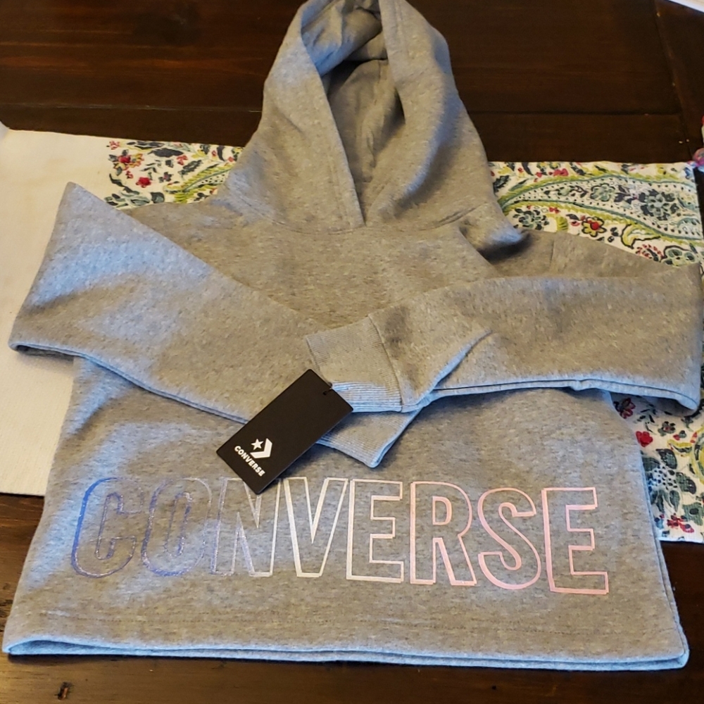 NWT Converse Fleece Glitter Logo
